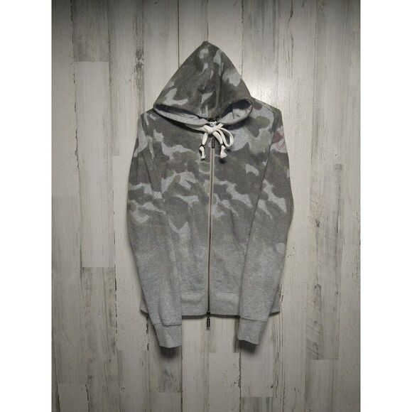 Peace Love World Gray Camo Hoodie Full Zip XXS - Picture 1 of 9